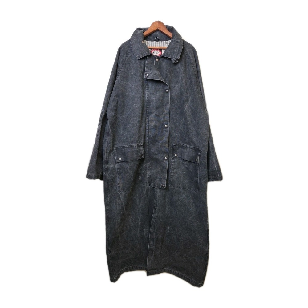 90s Australian Outback Collection Mens XXL Long Duster Coat Black Wash Denim USA